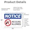 Signmission No Guns Allowed OSHA Notice Sign, Vinyl Decal, 24in W x 18in L, 2PK OS-2PACK-NS-D-1824-L-16133 - alternate 5